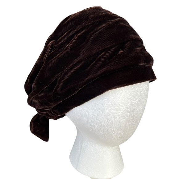 Rare Brown Velvet Turban Union Made in USA 40's - 50's - Picture 12 of 15